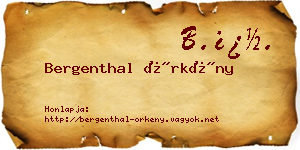 Bergenthal Örkény névjegykártya
